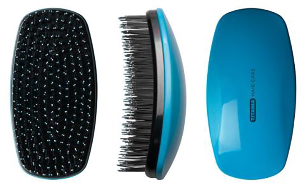 _ Titania щетка массажная detangling brush голубая (Х)