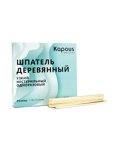 Kapous шпатель деревянный узкий 100 шт в уп