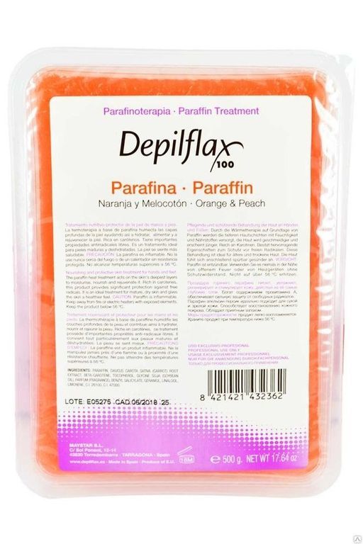 Depilflax парафин персик апельсин для рук и ног 500 гр (а)
