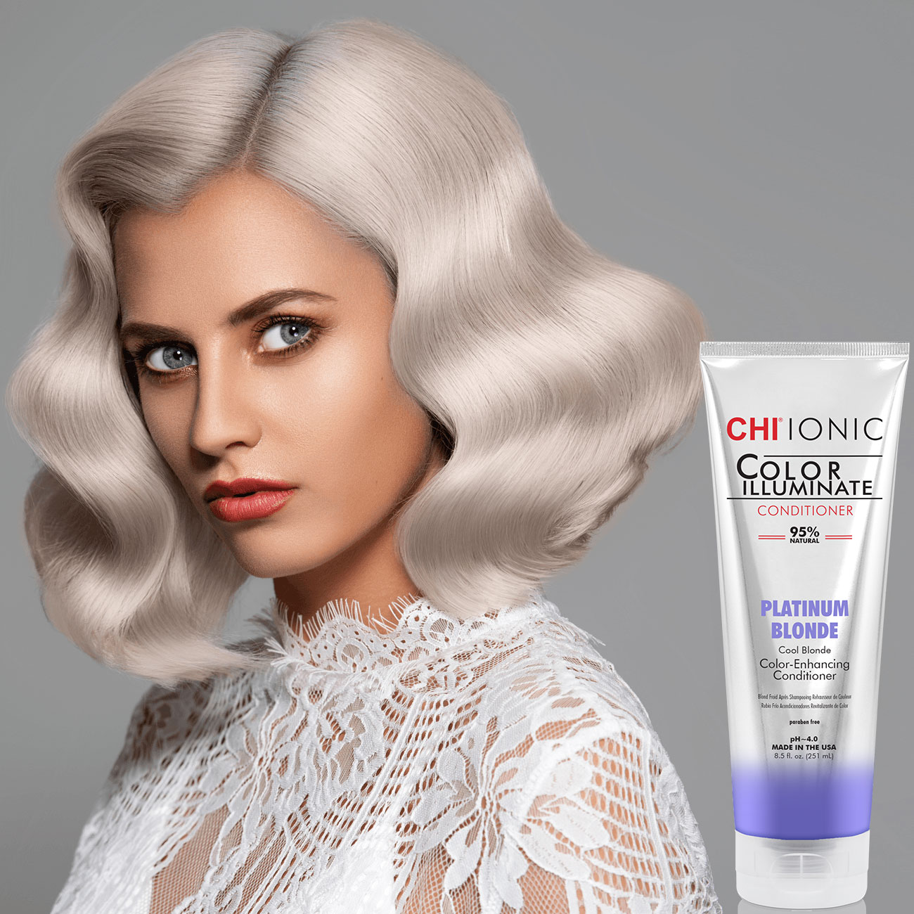 Chi ionic color illuminate кондиционер оттеночный платиновый блонд 251 мл
