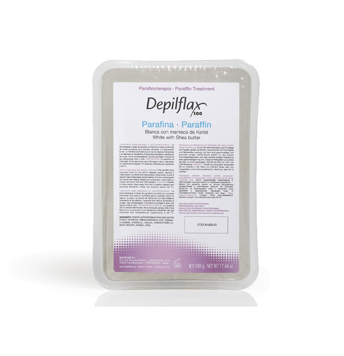 Depilflax парафин белый с маслом карите для рук, ног и лица 500 гр (а)