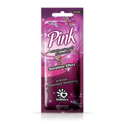 Solbianca крем для загара в солярии pink с маслом зародышей пшеницы кокоса бронзаторами и эффектом мерцания 15 мл