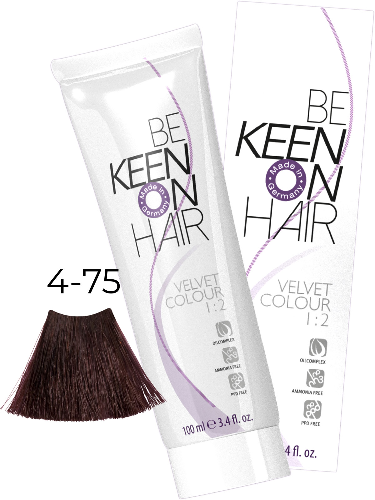 Keen стойкая крем краска velvet colour 4.75 махагон 100 мл БС