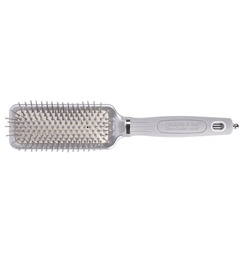 _ Olivia garden expert care rectangular nylon bristles silver s (х)