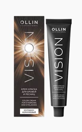 Ollin vision крем-краска для бровей и ресниц холодно-коричневый 20мл