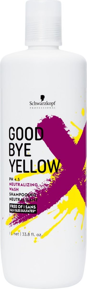 Schwarzkopf нейтрализующий шампунь для волос goodbye yellow 1000 мл