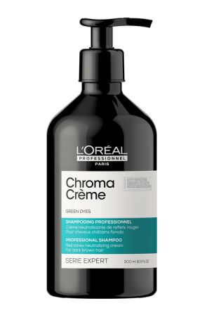 Loreal chroma creme крем-шампунь нейтрализующий зеленый 500мл БС*