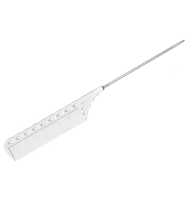 _ YS Park расчёска с металлическим хвостиком белая YS-116 white Х